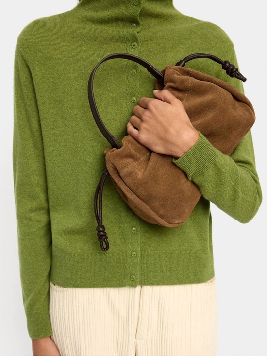 Parfois Handbags - Casual Brown Suede Drawstring Shoulder Bag